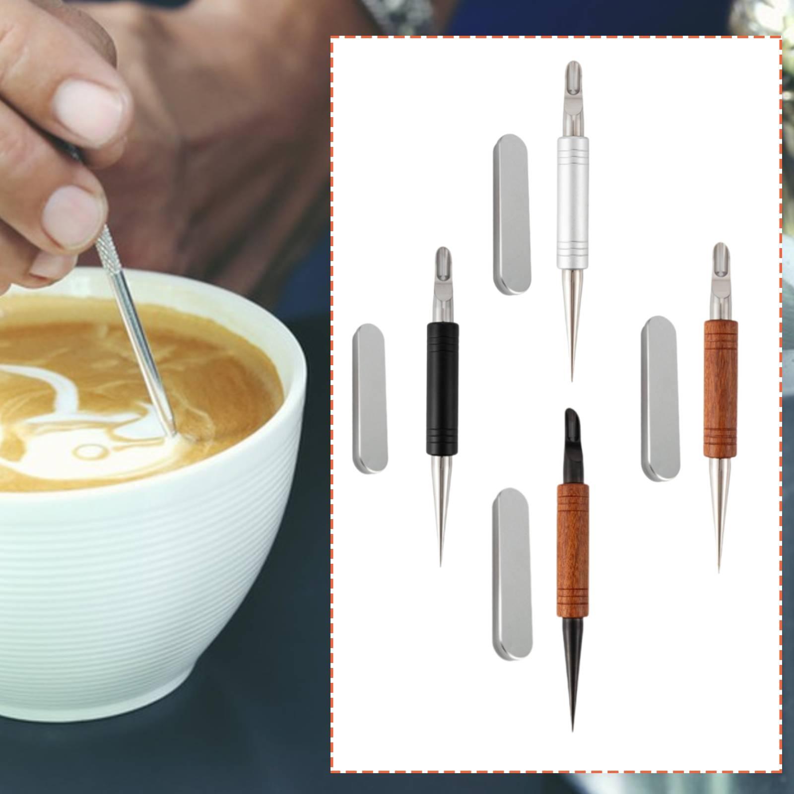 Coffee Equipment Drawing - ラテアートペンコーヒーフラワー描画ツールコーヒーデコレーションペンバー用ホームキャラメルマキアートラテカプチーノ用