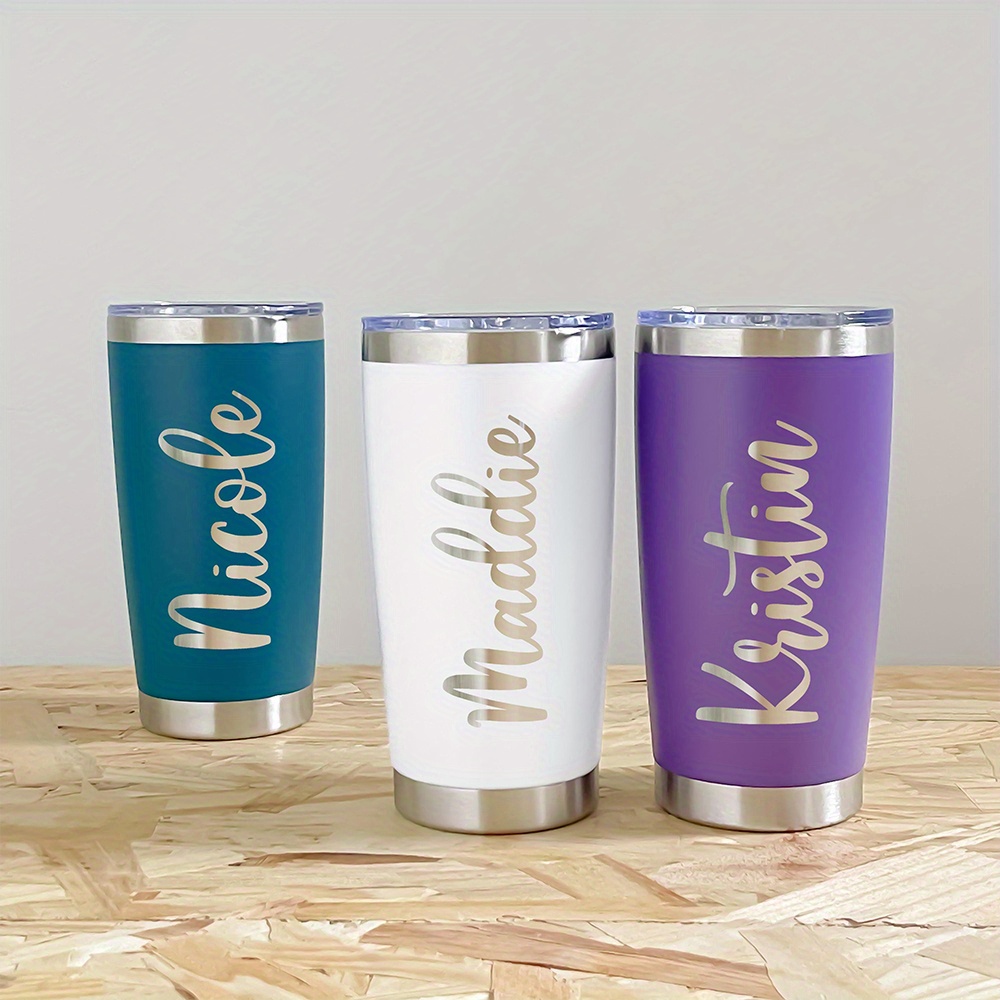 Coffee Equipment With Name - 名前入り20オンスステンレススチールタンブラー、カスタム刻印ハートスクリプト断熱トラベルコーヒーカップ、漏れ防止カーマグギフト