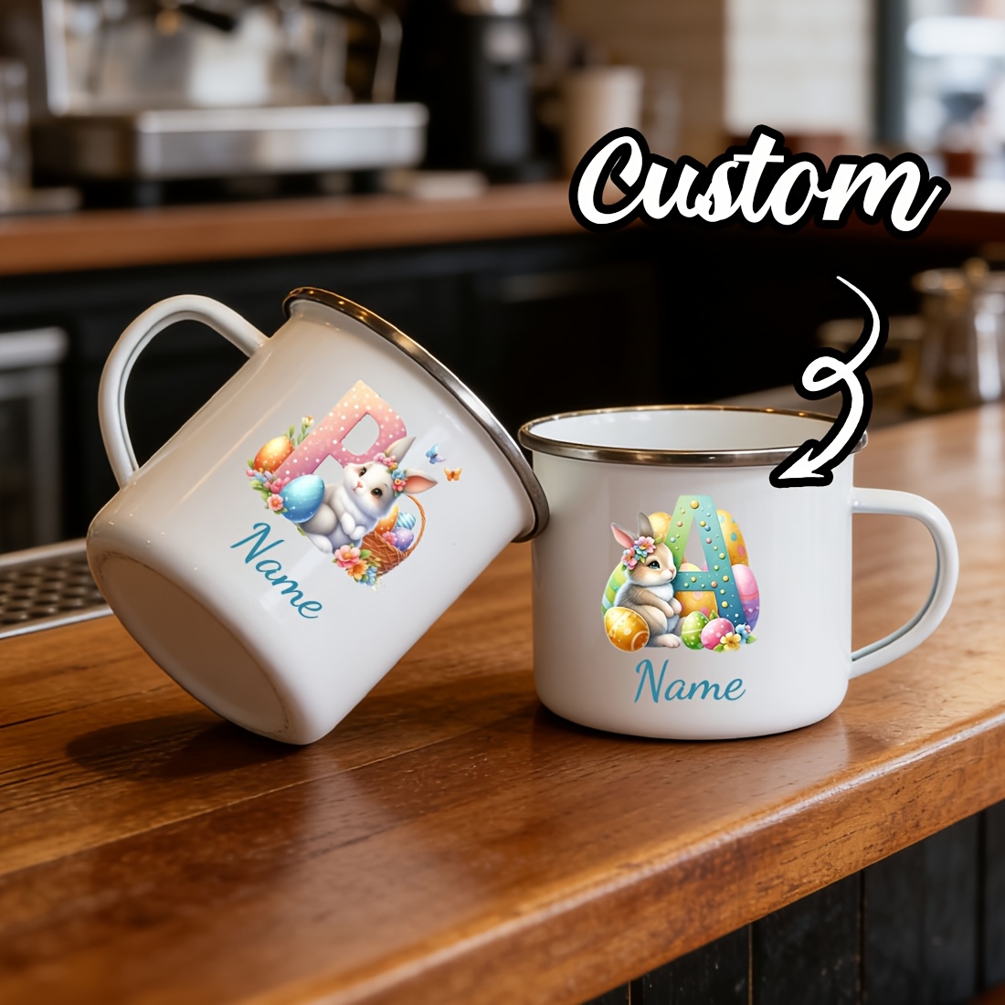 パーソナライズされたマグカップ花柄イニシャルレターネームカッ - Coffee Equipment With Name のレビューと価格